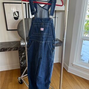 Vintage Key Denim Overalls Dark Wash Workwear Carpenter Style